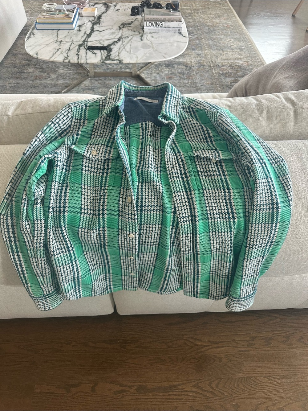 Outerknown Green Plaid Lightweight Shacket